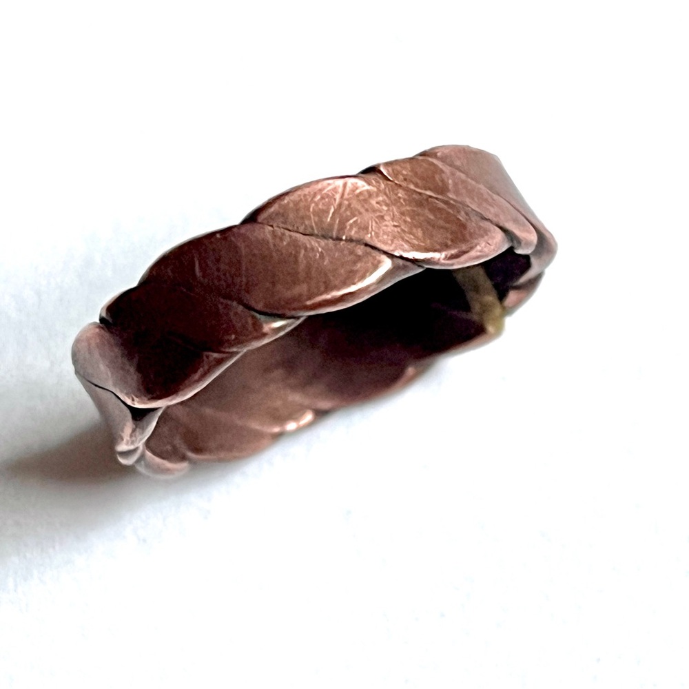 Chic Real Copper Ring Scalloped Edge Artist Handmade Men or Women